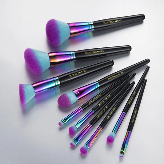 10 Piece Holographic Brush Set