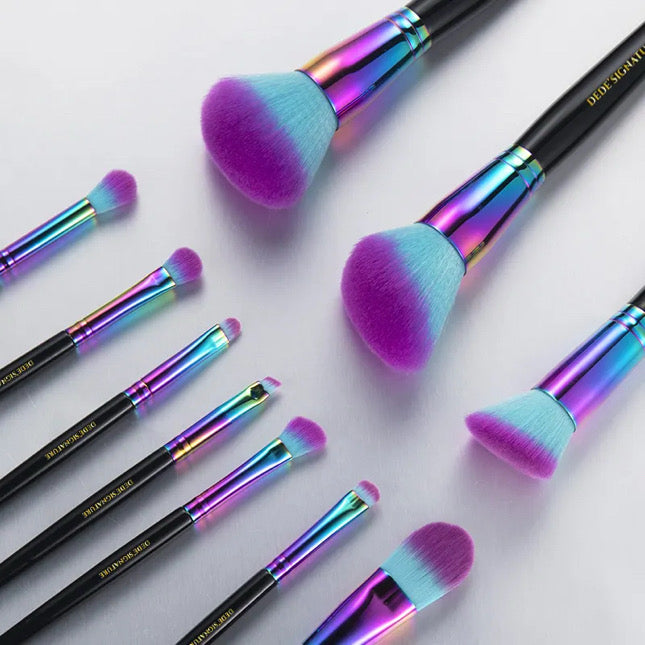 10 Piece Holographic Brush Set
