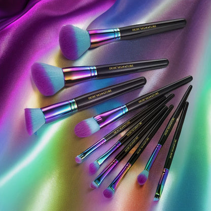 10 Piece Holographic Brush Set